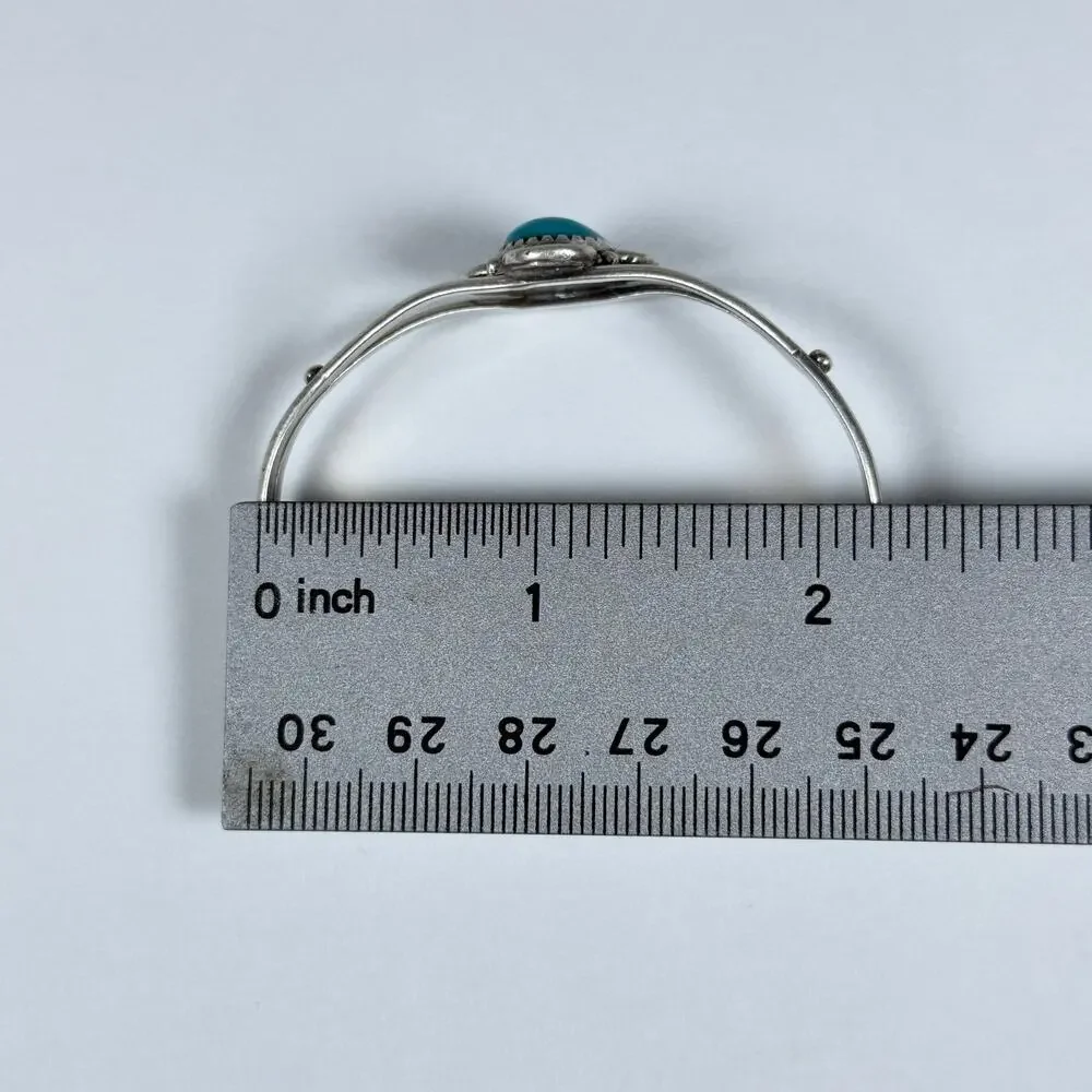Vintage Navajo Sterling Silver Turquoise Cuff Bracelet 10.03g native